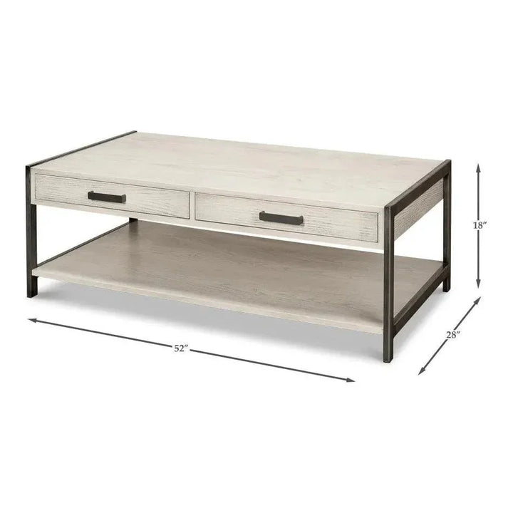 Covet Cocktail Coffee Table With Drawers & - LOOMLAN - Sarreid - Coffee Tables