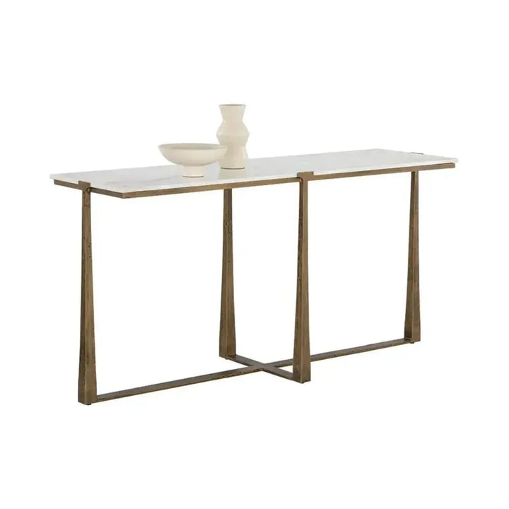Cowell Marble Top Sofa Table - LOOMLAN - SUNPAN - Console Tables