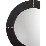 Cowhide Leather Round Cross Stitch Wall Mirror