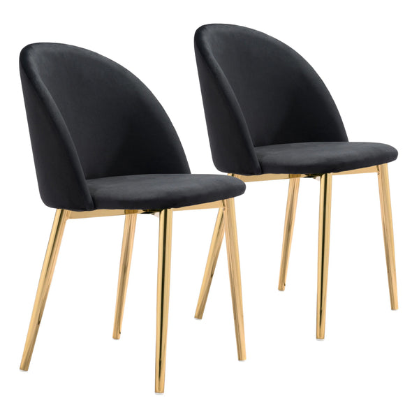 Cozy Dining Chair (Set of 2) Black Dining Chairs LOOMLAN By Zuo Modern