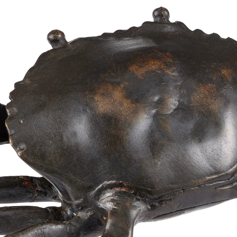 Crab Bronze Dark Brown Polished Sculpture