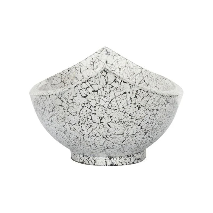 Crackled Hand Laminated White Long Bowl - LOOMLAN - Chelsea House - Boxes & Bowls