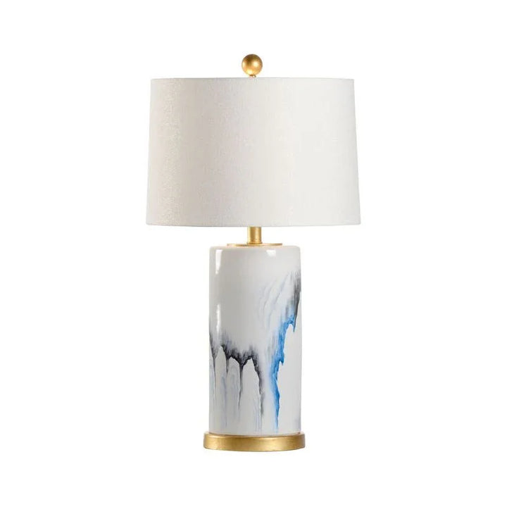 Crawford Ceramic Cylinder Hand - Painted Table Lamp - LOOMLAN - Chelsea House - Table Lamps