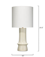 Cream Ceramic Crest Table Lamp Table Lamps LOOMLAN By Jamie Young