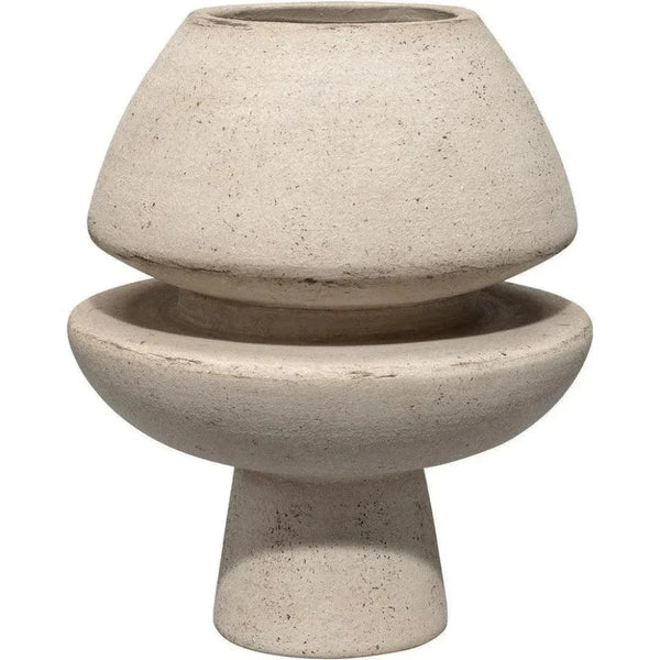 Cream Ceramic Foundation Decorative Vase - LOOMLAN - Jamie Young - Vases & Jars