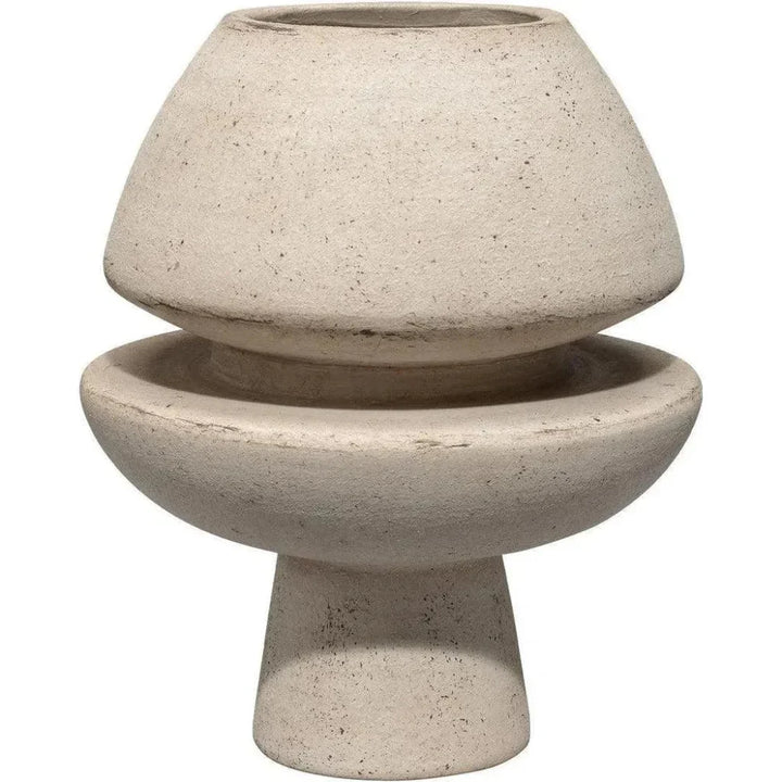 Cream Ceramic Foundation Decorative Vase - LOOMLAN - Jamie Young - Vases & Jars