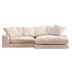 Cream Corduroy Reversible Sectional Chaise