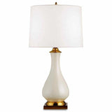 Cream Crackle Brass Lynton Cream Table Lamp Table Lamps LOOMLAN By Currey & Co