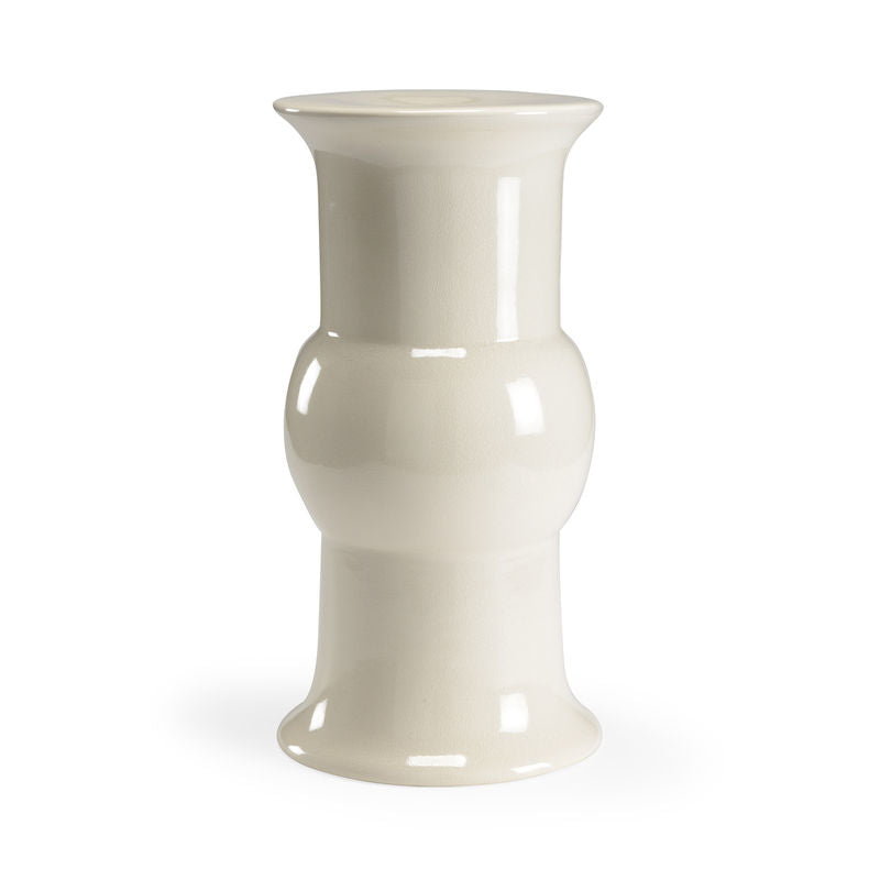 Cream Glazed Porcelain Outdoor Garden Stool