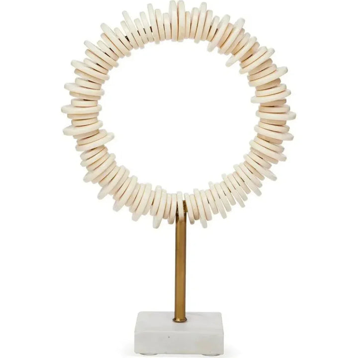 Cream Resin Iron Marble Arena Ring Sculptures 2PC - LOOMLAN - Jamie Young - Statues & Sculptures