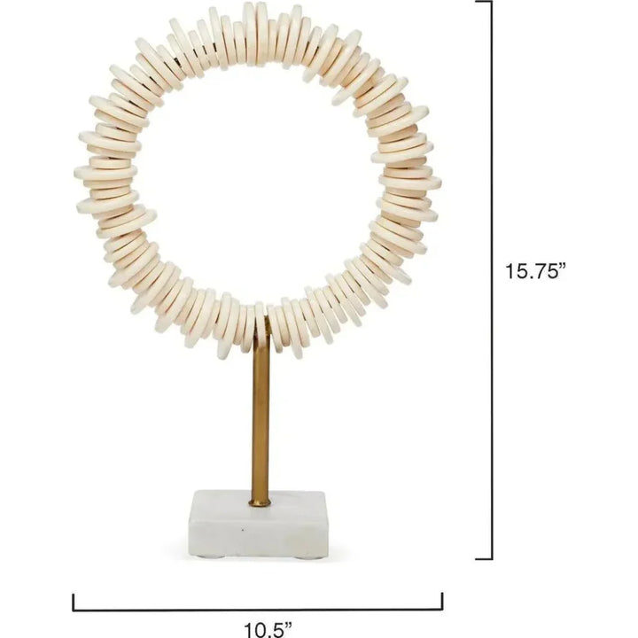 Cream Resin Iron Marble Arena Ring Sculptures 2PC - LOOMLAN - Jamie Young - Statues & Sculptures