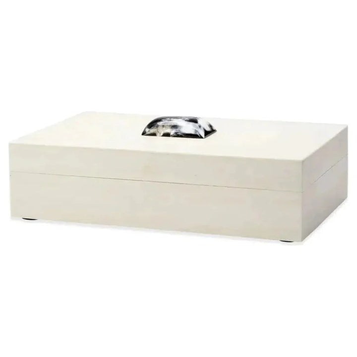 Cream Resin on Horn Constantine Large Rectangle Box - LOOMLAN - Jamie Young - Boxes & Bowls