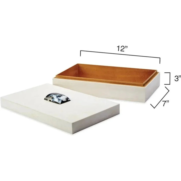 Cream Resin on Horn Constantine Large Rectangle Box - LOOMLAN - Jamie Young - Boxes & Bowls