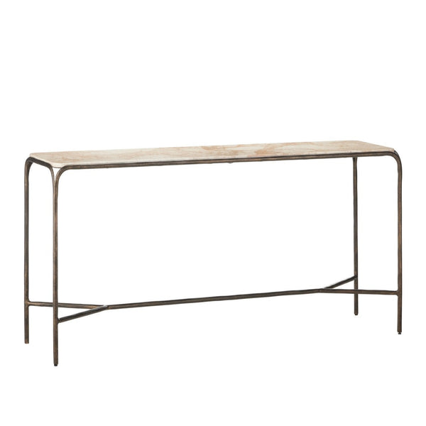Crema Marble Top Rectangular Console Table