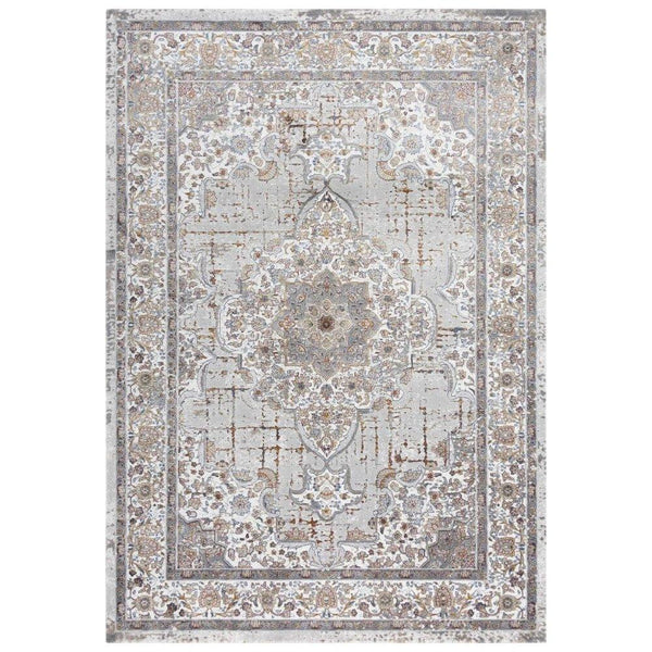 Cris Floral Medallion Gray Area Rugs For Living Room - LOOMLAN - LOOMLAN - Area Rugs