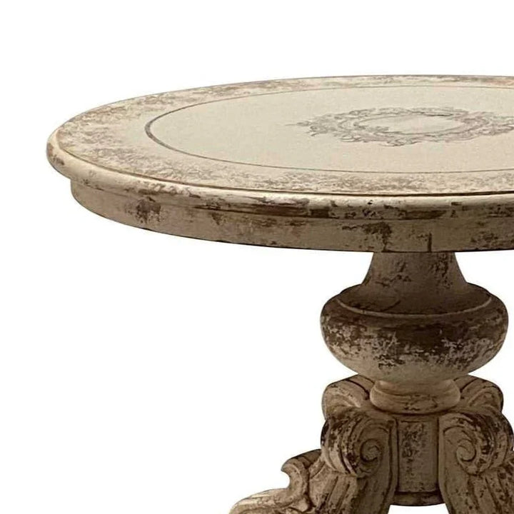 Cristina Wooden Round Accent Table - LOOMLAN - Peninsula Home - Side Tables