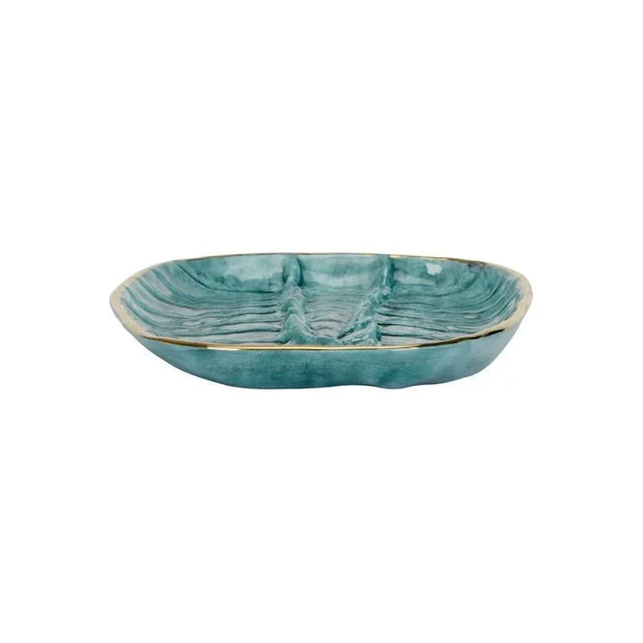 Crocodile Turquoise Glazed Tray - LOOMLAN - Trays