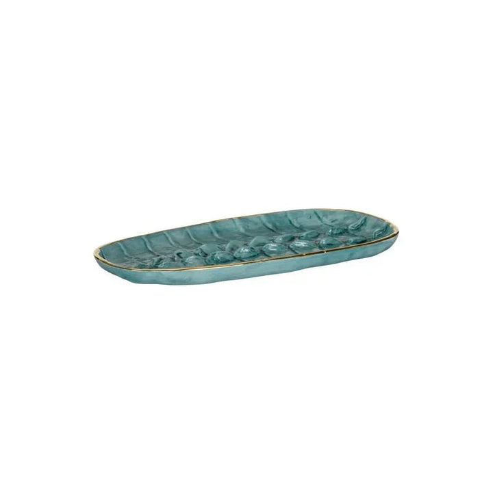 Crocodile Turquoise Glazed Tray - LOOMLAN - Trays