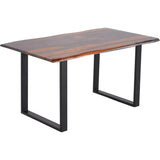 Crofford Iron Based Rectangular Dining Table-Dining Tables-LOOMLAN-LOOMLAN