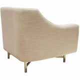 Croft Club Chair in Sand Linen Gold Criss-Cross Frame Club Chairs LOOMLAN By Diamond Sofa