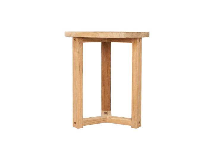 Cross Legs Nesting Teak Patio Side Table - LOOMLAN - HiTeak - Outdoor Side Tables