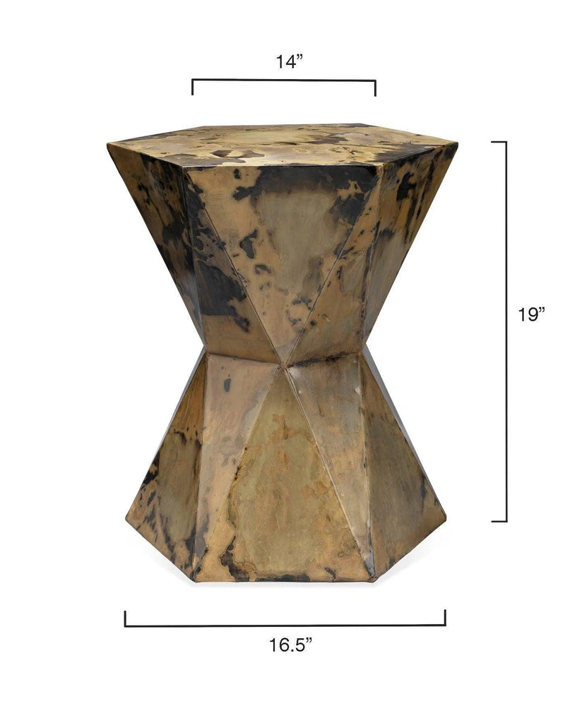Crown Small Patina Metal Mid Century Modern Side Table Side Tables LOOMLAN By Jamie Young