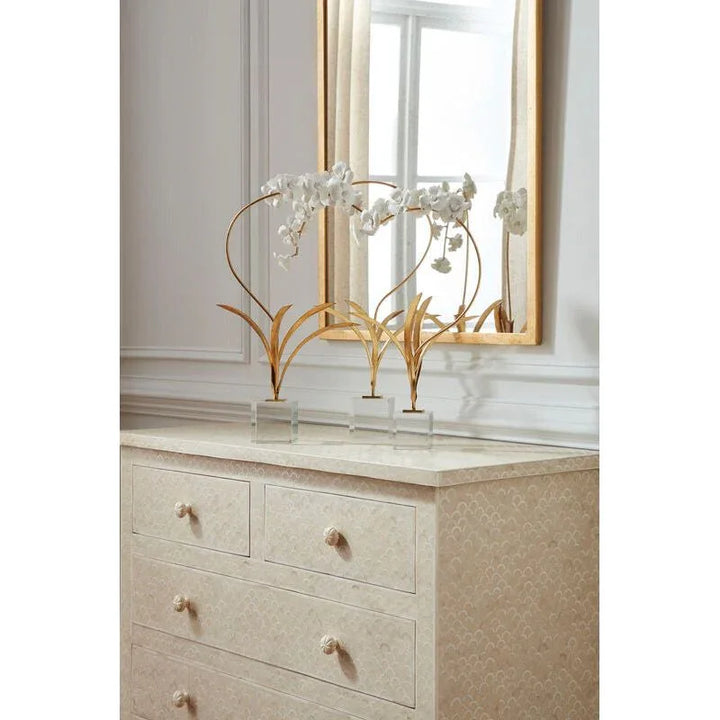 Crystal Based Orchid In Stand Sculpture - LOOMLAN - Chelsea House - Statues & Sculptures