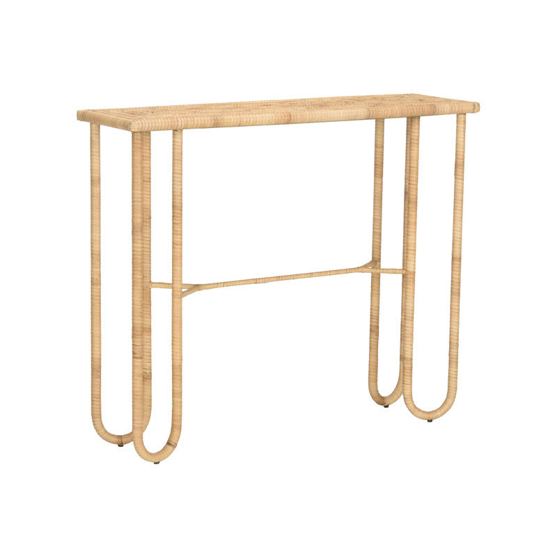 Cuixmala Natrural Rattan Crafted Console Table-Console Tables-Wildwood-LOOMLAN