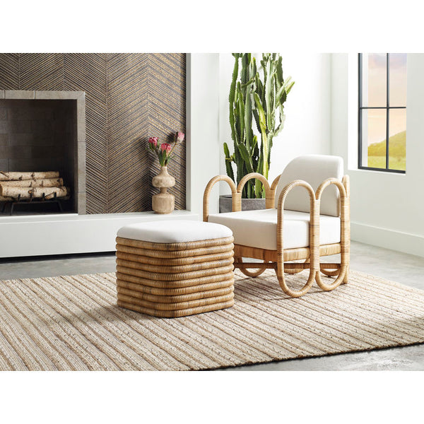 Cuixmala Natural Rattan Frame Lounge Chair-Accent Chairs-Wildwood-LOOMLAN