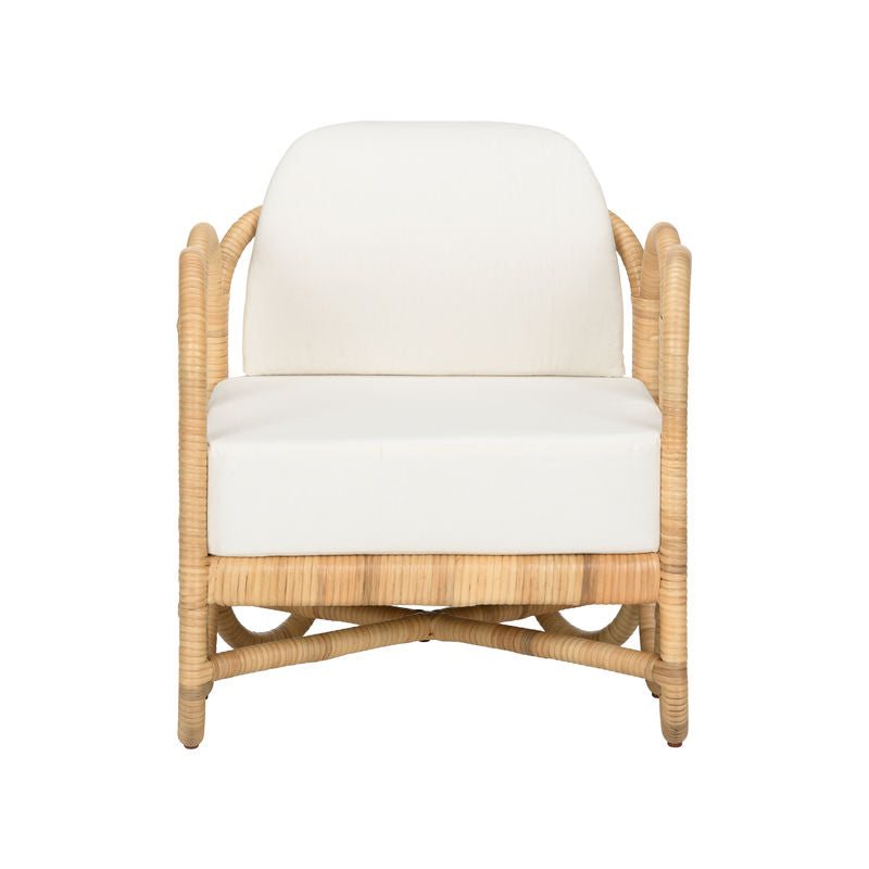 Cuixmala Natural Rattan Frame Lounge Chair-Accent Chairs-Wildwood-LOOMLAN