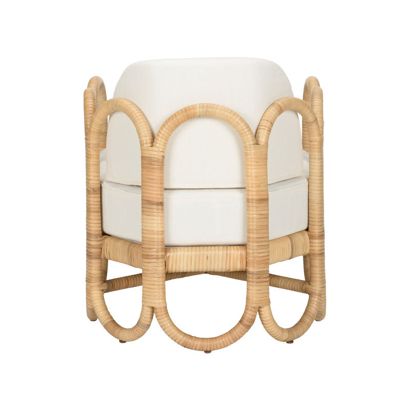 Cuixmala Natural Rattan Frame Lounge Chair-Accent Chairs-Wildwood-LOOMLAN