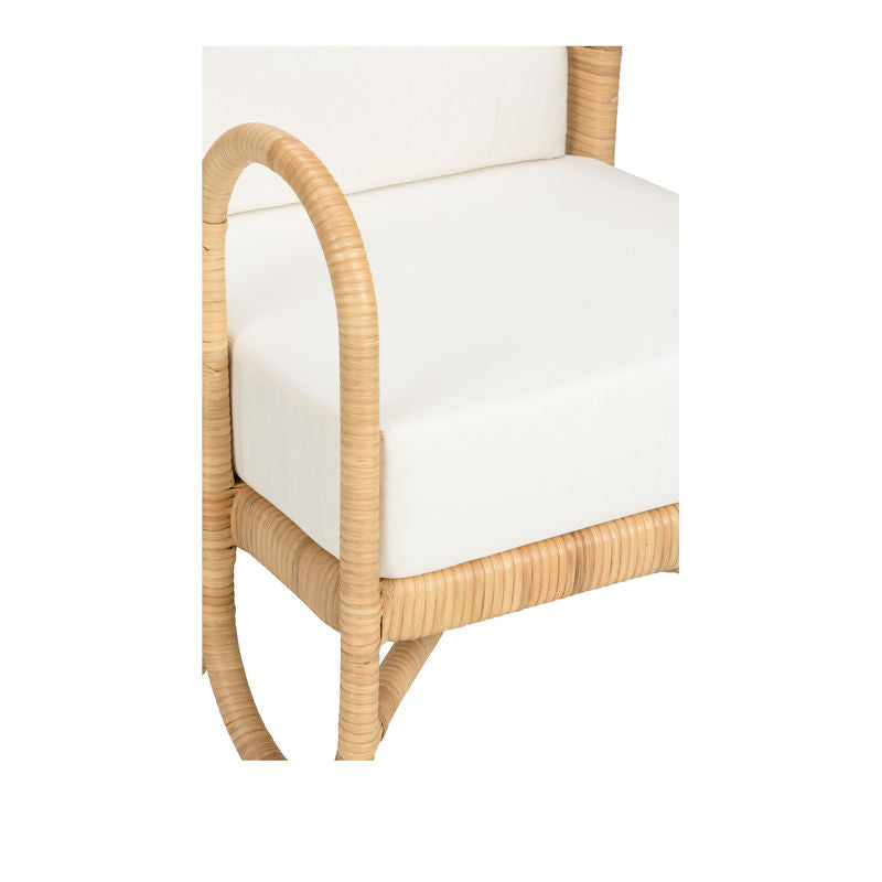 Cuixmala Natural Rattan Frame Lounge Chair-Accent Chairs-Wildwood-LOOMLAN