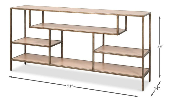 Cullum Irom Framed Rectangular Console Table - LOOMLAN - Sarreid - Console Tables