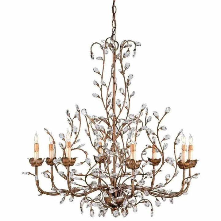Cupertino Crystal Bud Cupertino Large Chandelier - LOOMLAN - Currey & Co - Chandeliers