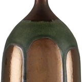 Cuprum Ceramic Green And Copper Table Lamp-Table Lamps-Currey & Co-LOOMLAN