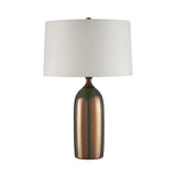 Cuprum Ceramic Green And Copper Table Lamp-Table Lamps-Currey & Co-LOOMLAN