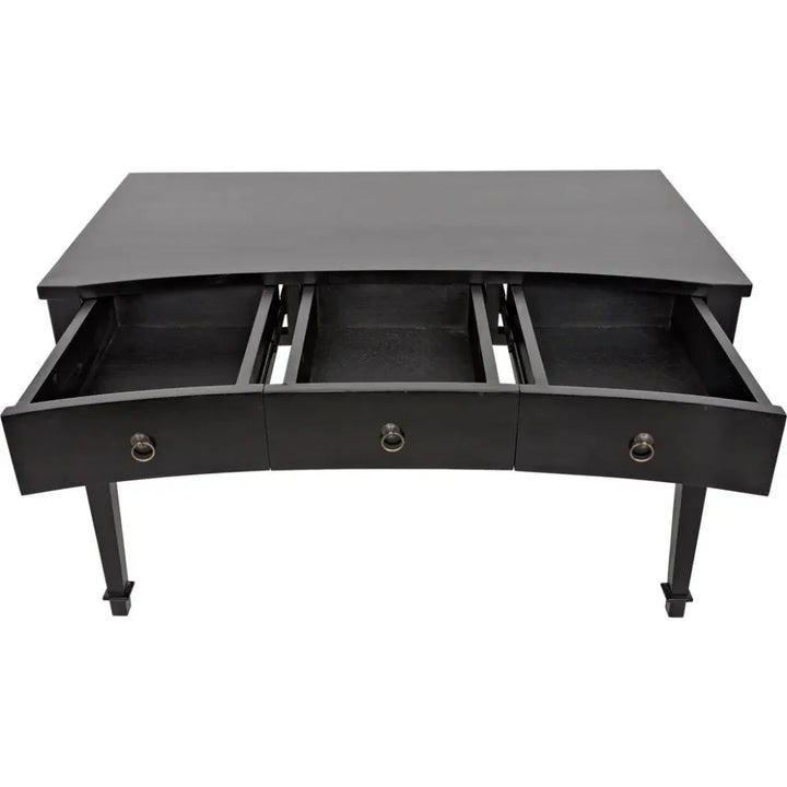 Curba Curved Desk With Drawers-Home Office Desks-Noir-LOOMLAN