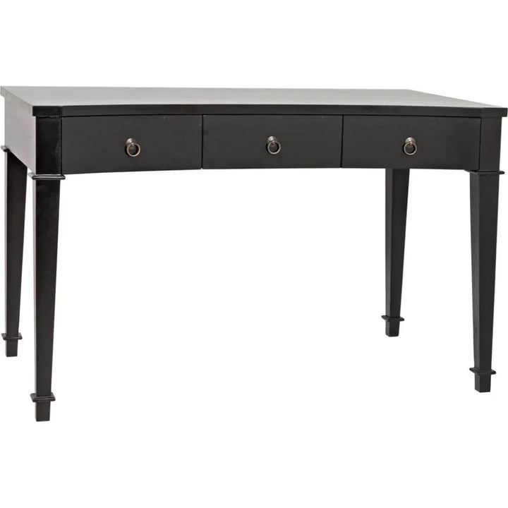 Curba Curved Desk With Drawers-Home Office Desks-Noir-LOOMLAN