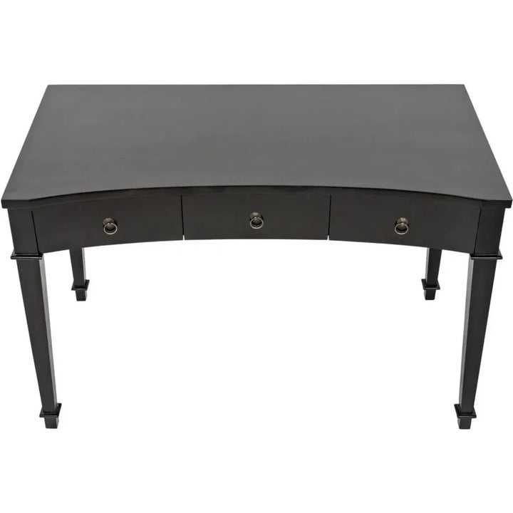 Curba Curved Desk With Drawers-Home Office Desks-Noir-LOOMLAN