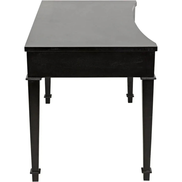 Curba Curved Desk With Drawers-Home Office Desks-Noir-LOOMLAN