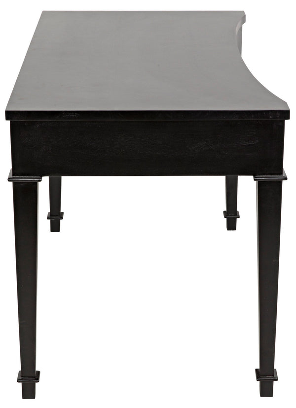Curba Desk, Black Curved Desk With Drawers-Home Office Desks-Noir-LOOMLAN