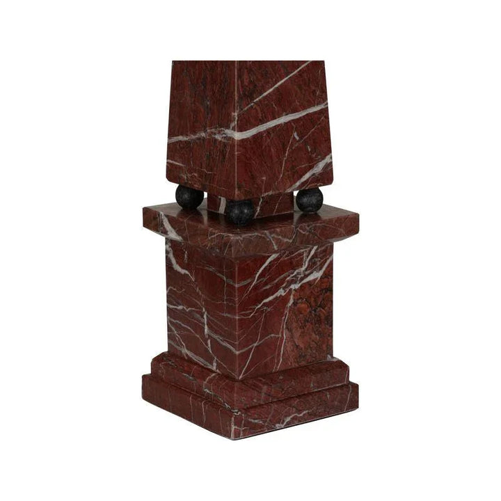 Currant Red Marble Obelisk Sculpture - LOOMLAN - Chelsea House - Statues & Sculptures