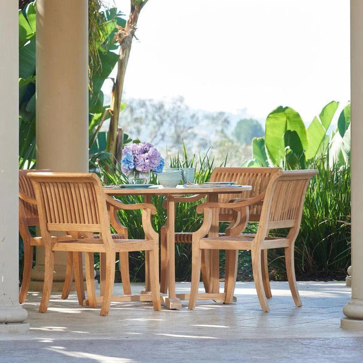 Curtis 47.25-inch Round Outdoor Dining Table-Outdoor Dining Tables-HiTeak-LOOMLAN