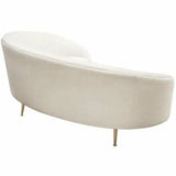 Curved Sofa Back Light Cream Velvet