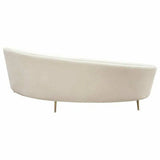 Curved Sofa Back Light Cream Velvet