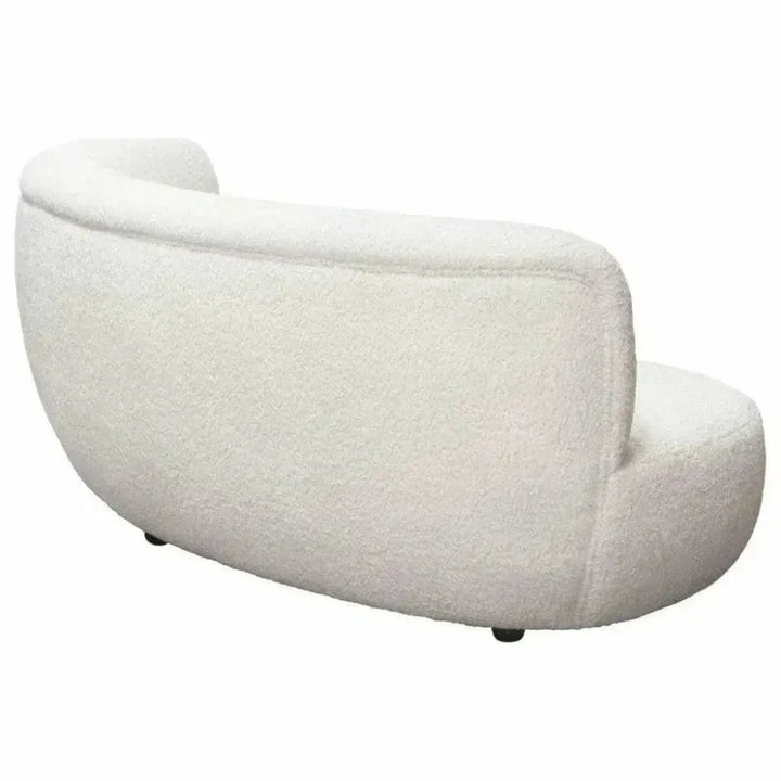 Curved Sofa in White Faux Fabric - LOOMLAN - Diamond Sofa - Sofas & Loveseats