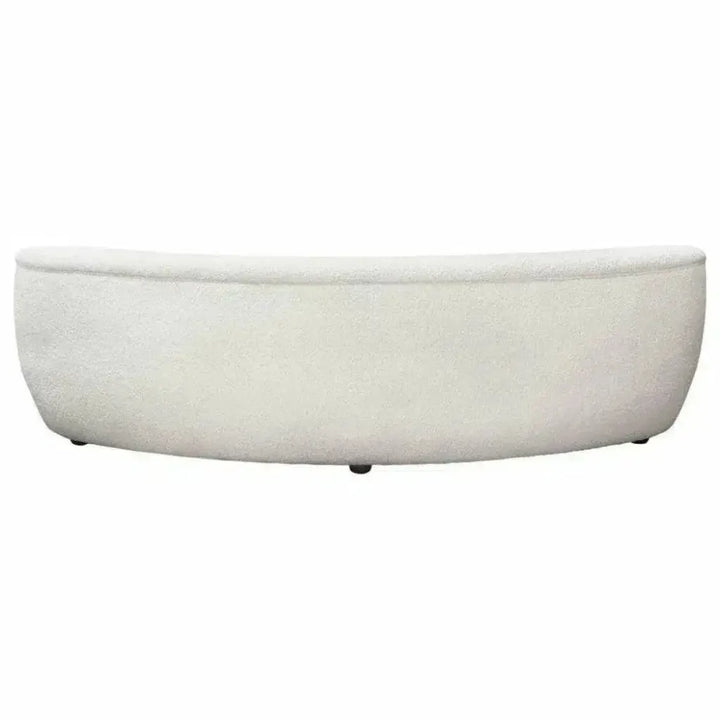 Curved Sofa in White Faux Fabric - LOOMLAN - Diamond Sofa - Sofas & Loveseats