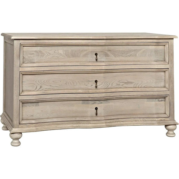 Curved Wood Front 3 Drawer Chest