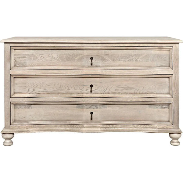 Curved Wood Front 3 Drawer Chest