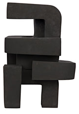 Curz Fiber Cement Black Sculpture-Statues & Sculptures-Noir-LOOMLAN
